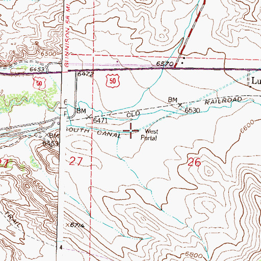 Topographic Map of Portal (historical), CO