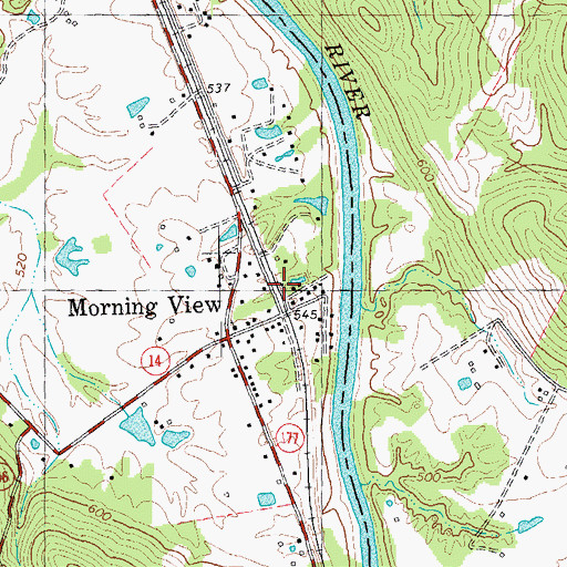 Topographic Map of Morning View Railroad Station (historical), KY