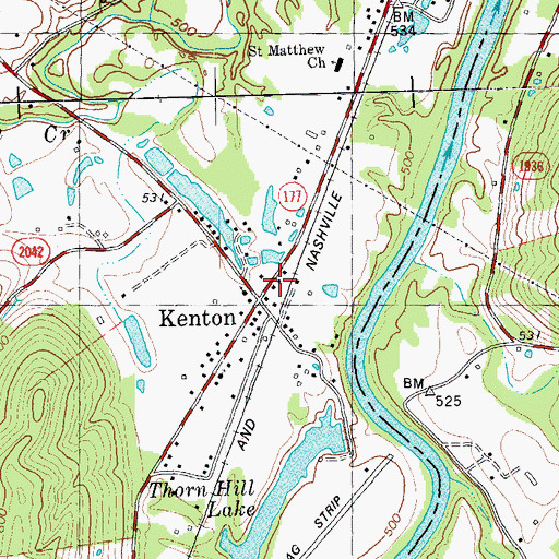 Topographic Map of Kenton Post Office (historical), KY