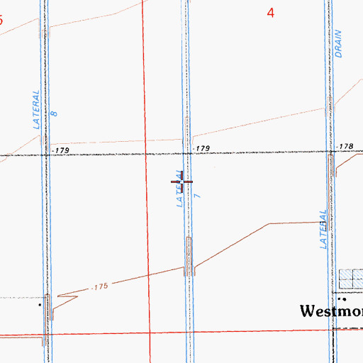 Topographic Map of Trifolium Seven Drain, CA