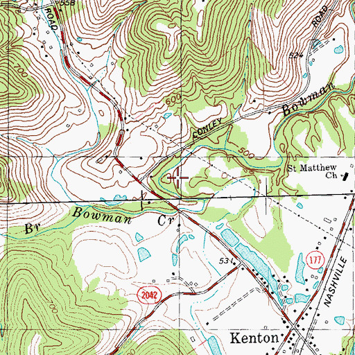 Topographic Map of Duckbill Bend, KY