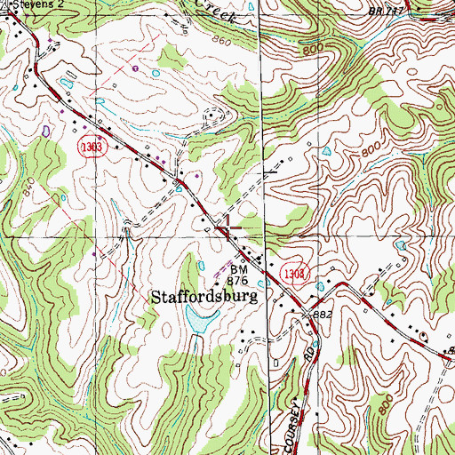 Topographic Map of Staffordsburg Post Office (historical), KY