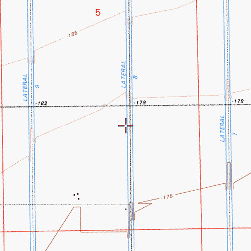 Topographic Map of Trifolium Eight Drain, CA