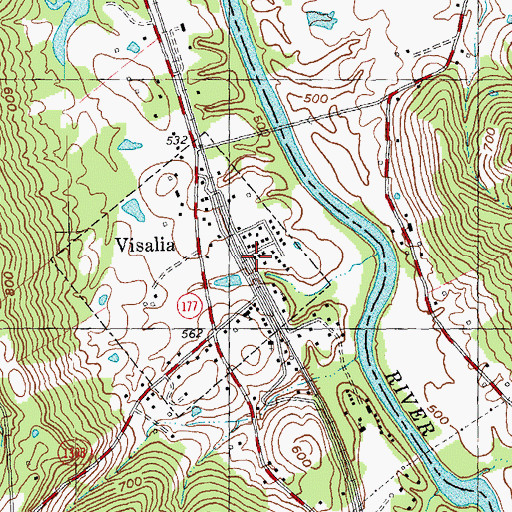 Topographic Map of Visalia Post Office (historical), KY