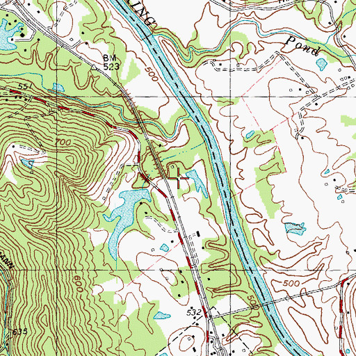 Topographic Map of Oaklawn Railroad Station (historical), KY
