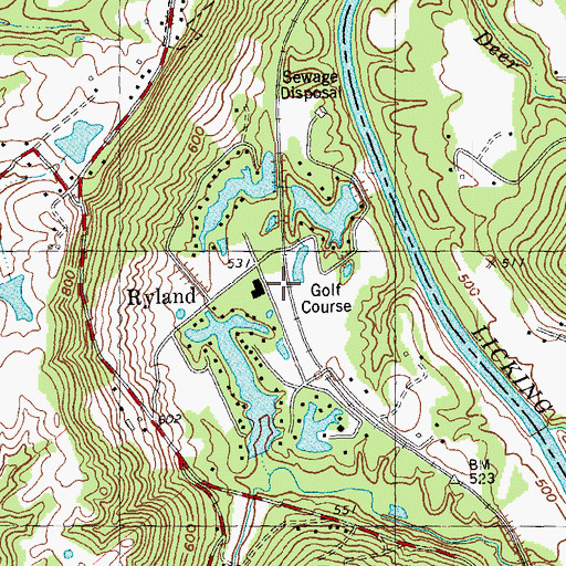 Topographic Map of Ryland Railroad Station (historical), KY