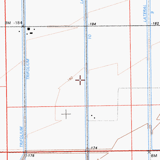 Topographic Map of Trifolium Lateral Ten, CA