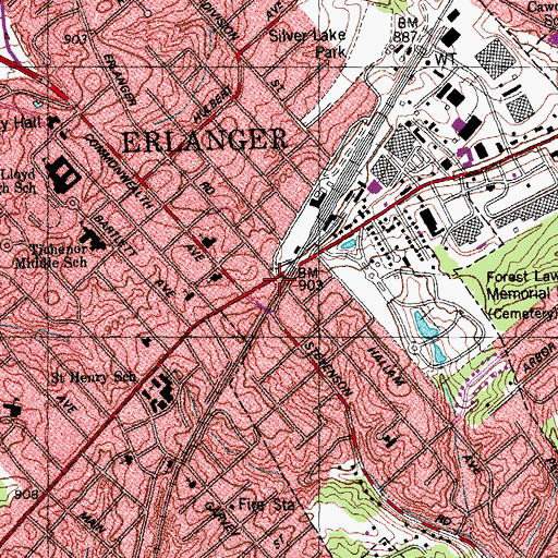 Topographic Map of Timberlake Post Office (historical), KY