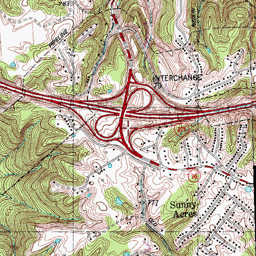 Topographic Map of Cloud City (historical), KY