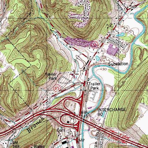 Topographic Map of Sandfordtown (historical), KY