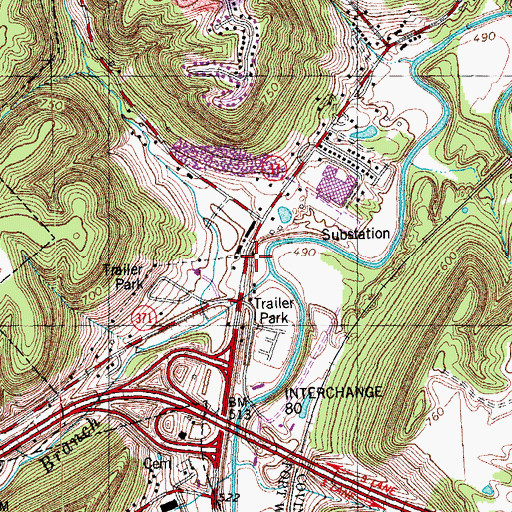 Topographic Map of Sandfordtown Post Office (historical), KY