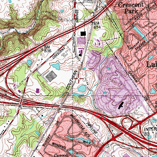 Topographic Map of Kenton Railroad Station (historical), KY