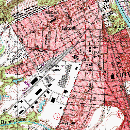 Topographic Map of The Flats, KY