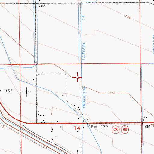 Topographic Map of Trifolium Lateral Fourteen, CA