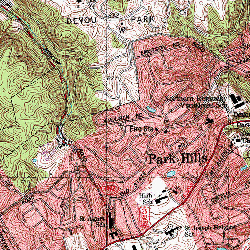 Topographic Map of Amsterdam (historical), KY