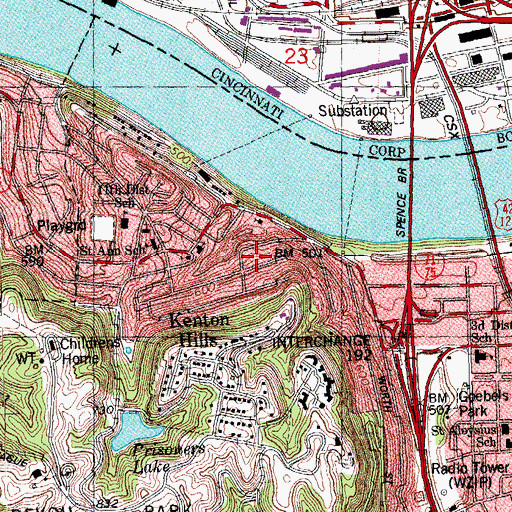 Topographic Map of West Covington (historical), KY