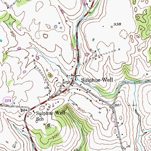 Topographic Map of Ambrose Post Office (historical), KY