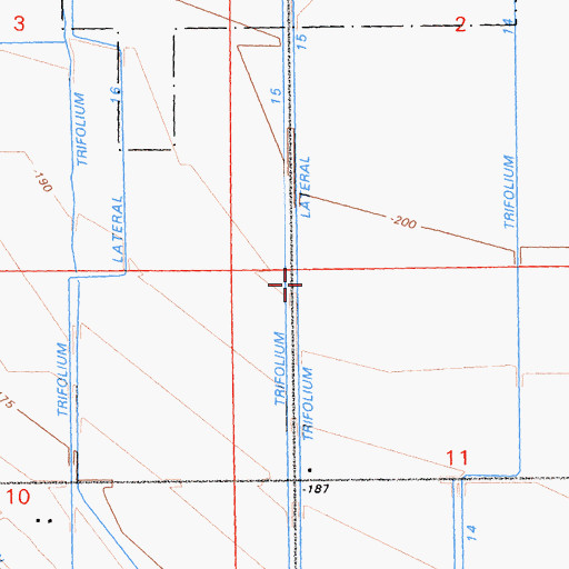 Topographic Map of Trifolium Lateral Fifteen, CA
