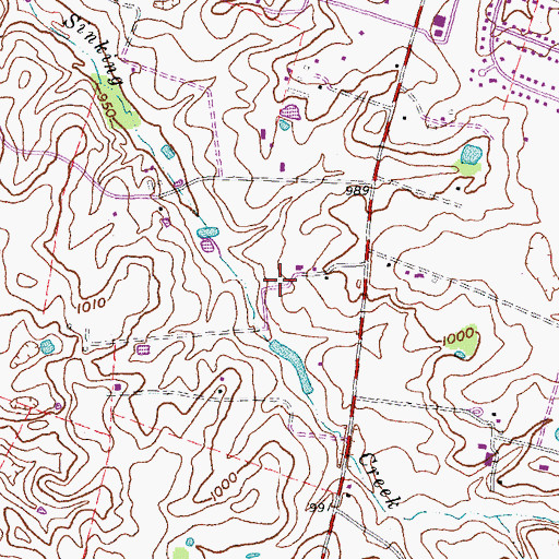 Topographic Map of Glen Cottage Farm (historical), KY