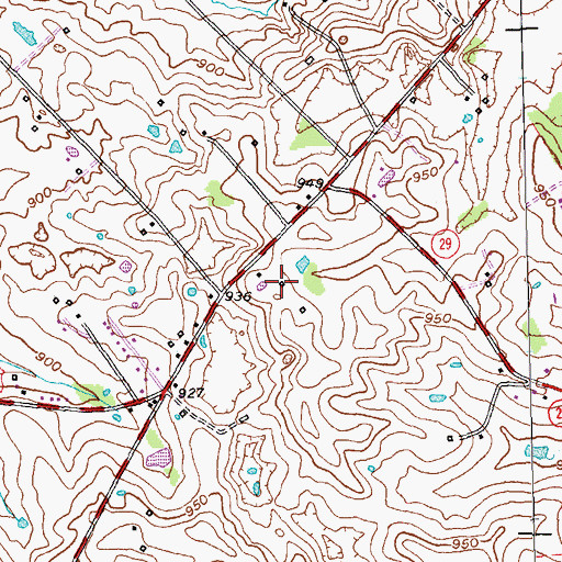 Topographic Map of Pleasant View Farm (historical), KY