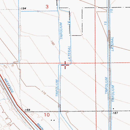 Topographic Map of Trifolium Lateral Sixteen, CA