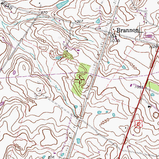 Topographic Map of Shady Grove Farm (historical), KY