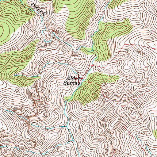 Topographic Map of Alder Spring, AZ