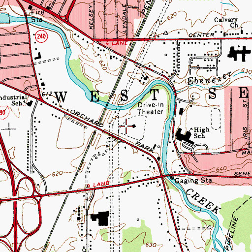 Topographic Map of Park Drive-In (historical), NY