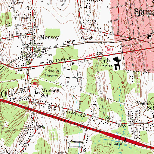 Topographic Map of Rockland Drive-In (historical), NY