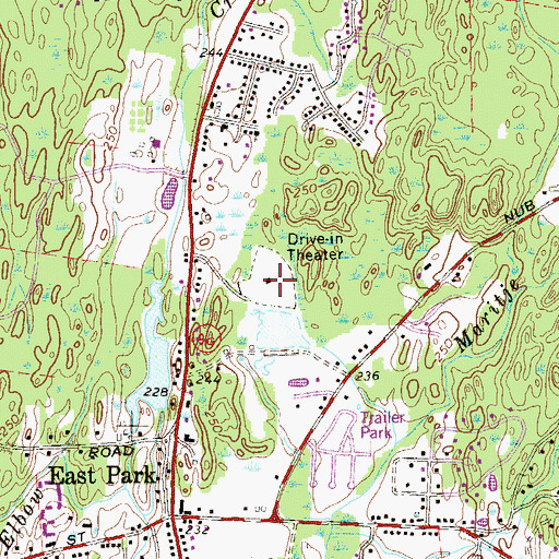 Topographic Map of Route 9G Drive-In (historical), NY