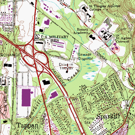 Topographic Map of Route 303 Drive-In (historical), NY