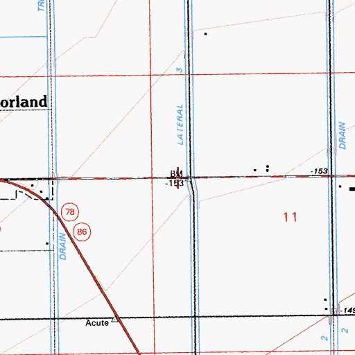 Topographic Map of Trifolium Lateral Three, CA