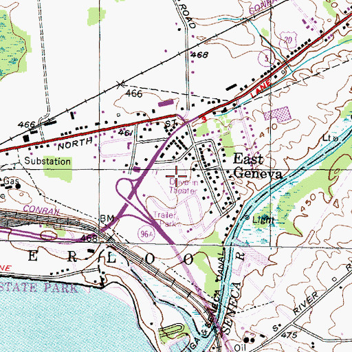 Topographic Map of Seneca Drive-In (historical), NY