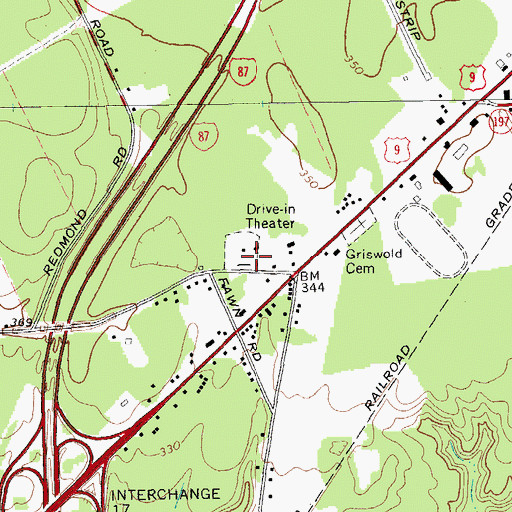 Topographic Map of Aust's Open Air Theatre (historical), NY