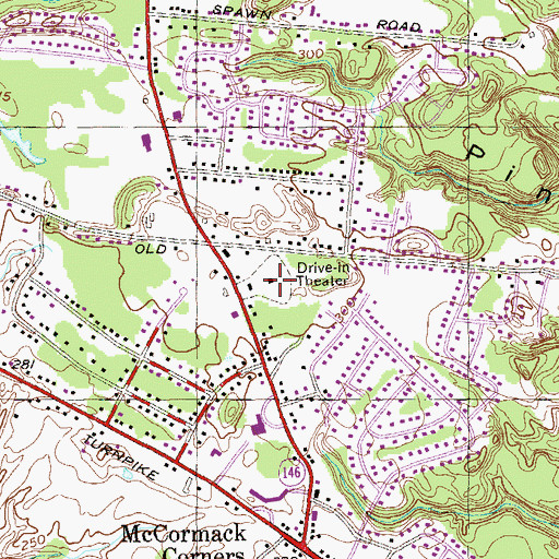 Topographic Map of Carman Drive-In (historical), NY