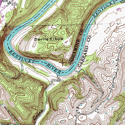 Topographic Map of Sweet Home School (historical), KY