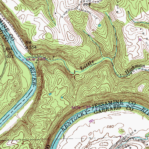 Topographic Map of Oak Hill (historical), KY