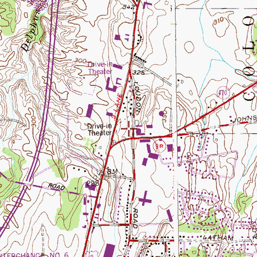 Topographic Map of Saratoga Drive-In (historical), NY