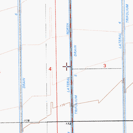 Topographic Map of Trifolium Lateral Five North, CA