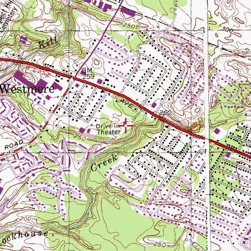 Topographic Map of Turnpike Drive-In (historical), NY