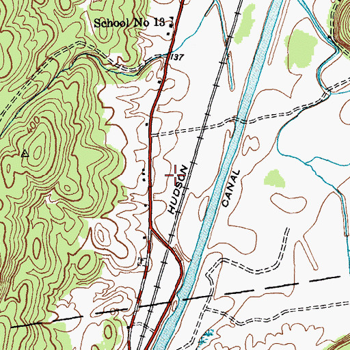 Topographic Map of Whitehall Drive-In (historical), NY