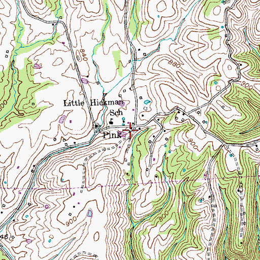 Topographic Map of Pink Post Office (historical), KY
