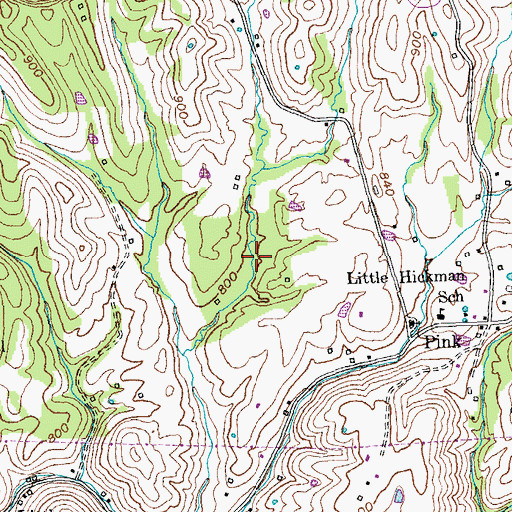 Topographic Map of White Oak Woods, KY