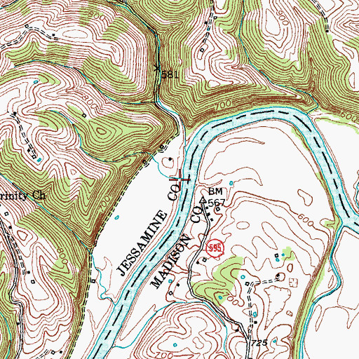 Topographic Map of Hunters Ferry (historical), KY
