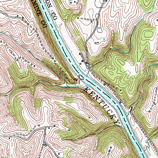 Topographic Map of Carvers Landing (historical), KY