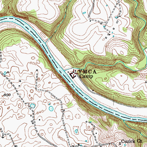 Topographic Map of YMCA Boone Camp (historical), KY