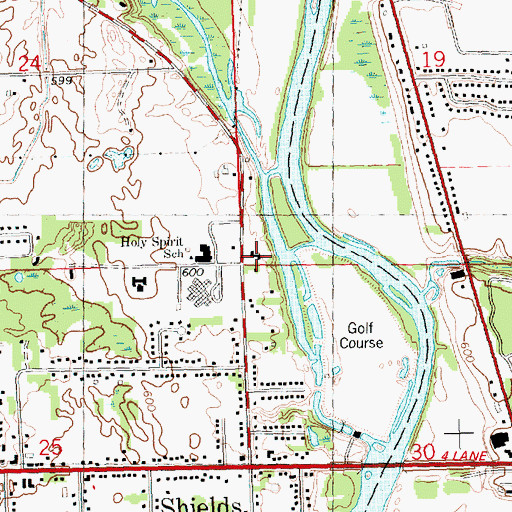 Topographic Map of Holy Spirit Catholic Church, MI