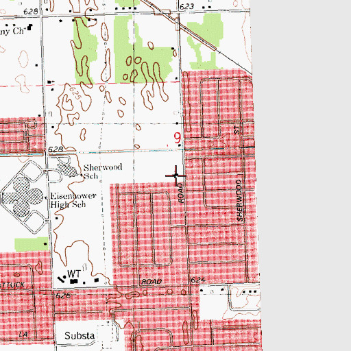 Topographic Map of Church of God, MI