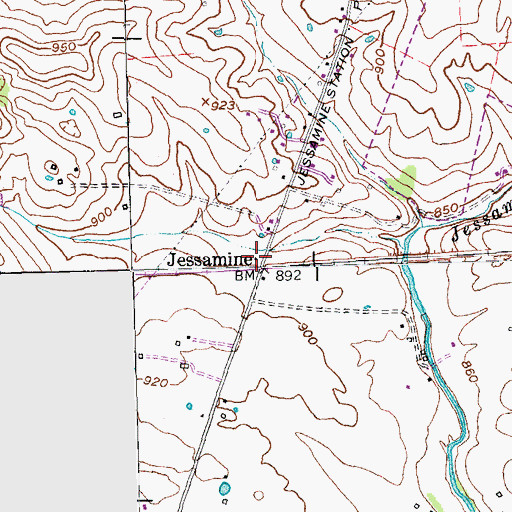 Topographic Map of Jessamine Railroad Station (historical), KY