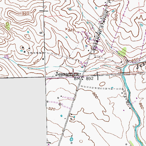 Topographic Map of Jessamine Post Office (historical), KY